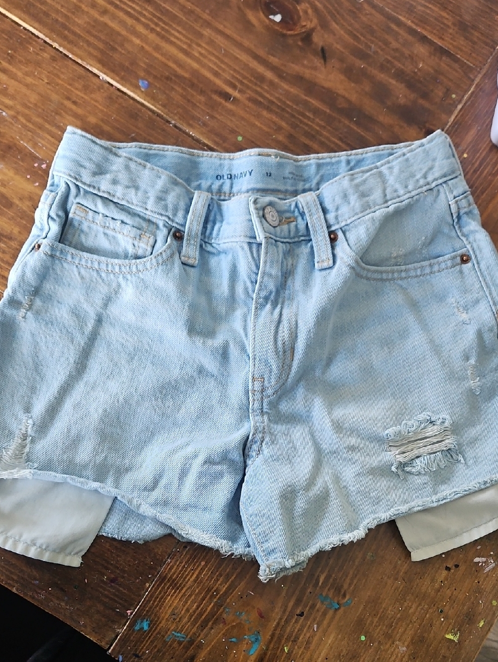Old Navy Light Blue Distressed Denim Kids' Shorts